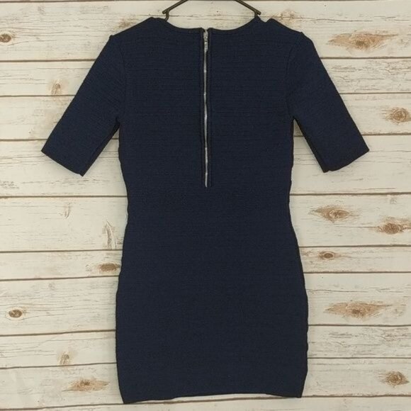 Cache Womens Navy Blue Bodycon Bandage Dress Size M Fitted Party Date Night - Picture 5 of 6